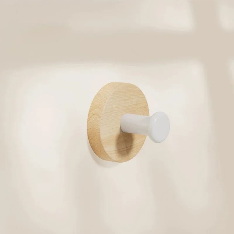 Perchero de Pared Nogal Multiuso Sin Perforaciones